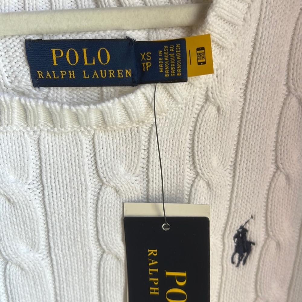 Bright white Cotton Spring/Summer crew neck sweater
